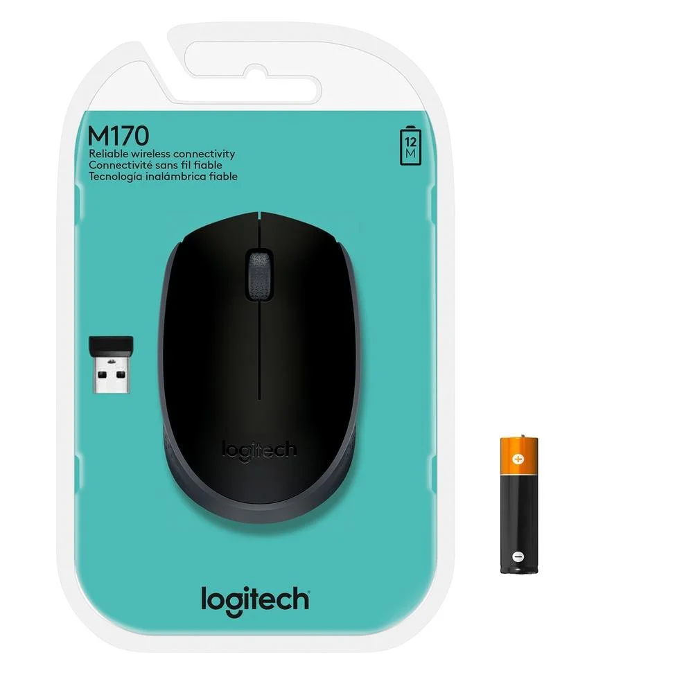 Mouse Sem Fio Logitech M170 Preto Nano - Cod: 2743